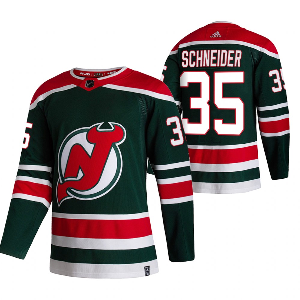 2021 Adidias New Jersey Devils #35 Corey Schneider Green Men Reverse Retro Alternate NHL Jersey->new jersey devils->NHL Jersey